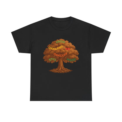 Oakland To Oakcliff Tree Unisex Cotton Tee, Nature Lover Gift, Casual Wear, Eco-Friendly Apparel, Unique Tree Graphic T-Shirt
