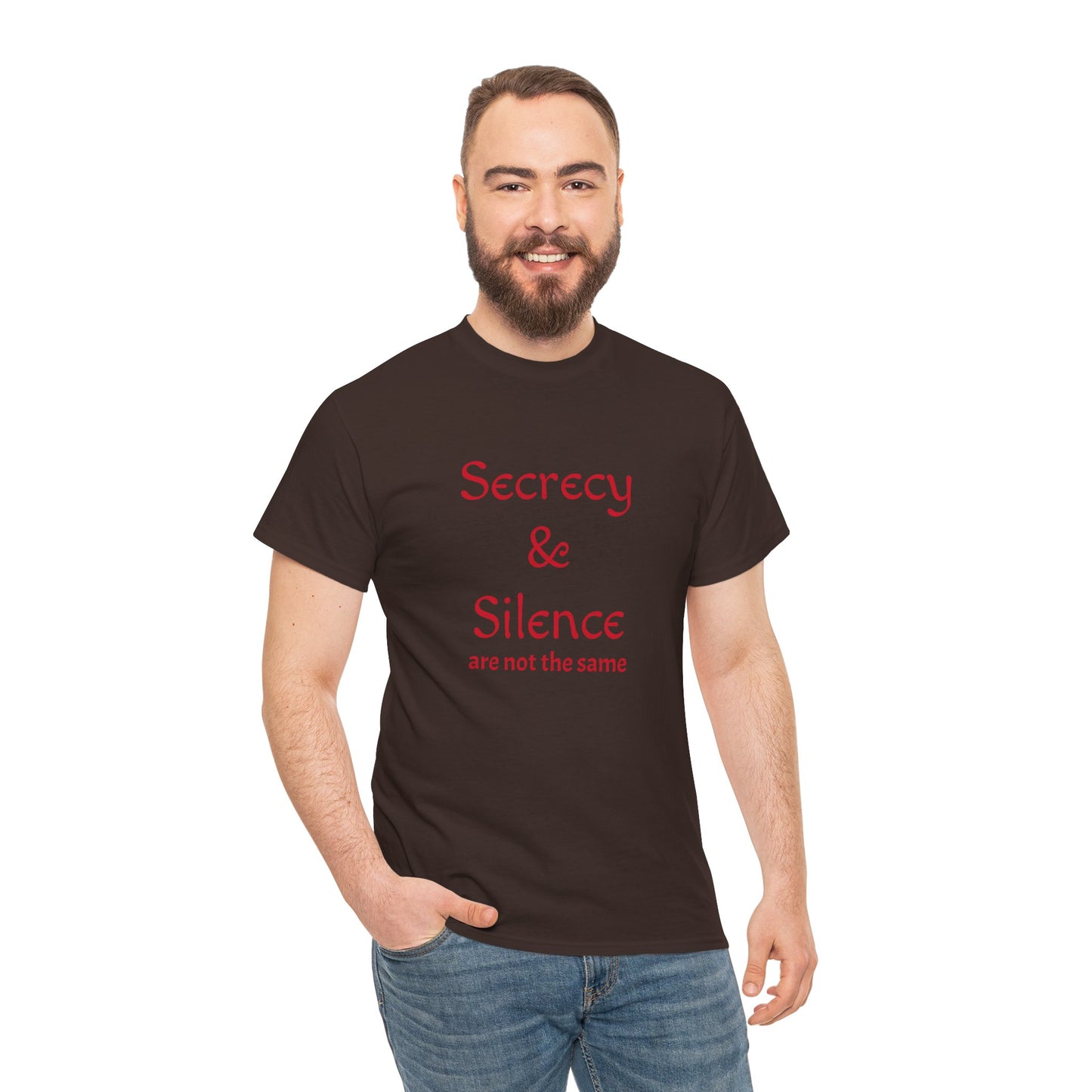 Secrecy & Silence Unisex Heavy Cotton Tee, Perfect for Thoughtful Conversations, Gift for Friends, Comfortable Casual Wear, Great for Events