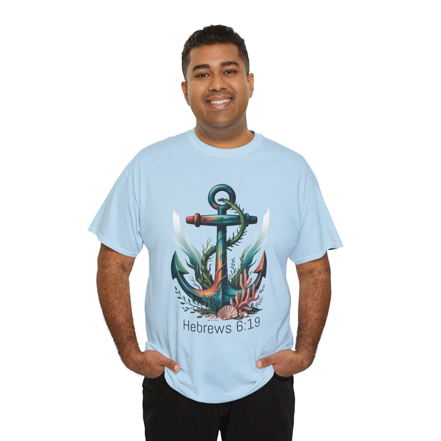 Anchor & Faith Unisex Heavy Cotton Tee - Hebrews 6:19 Inspirational Tee