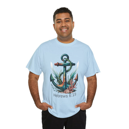 Anchor & Faith Unisex Heavy Cotton Tee - Hebrews 6:19 Inspirational Tee