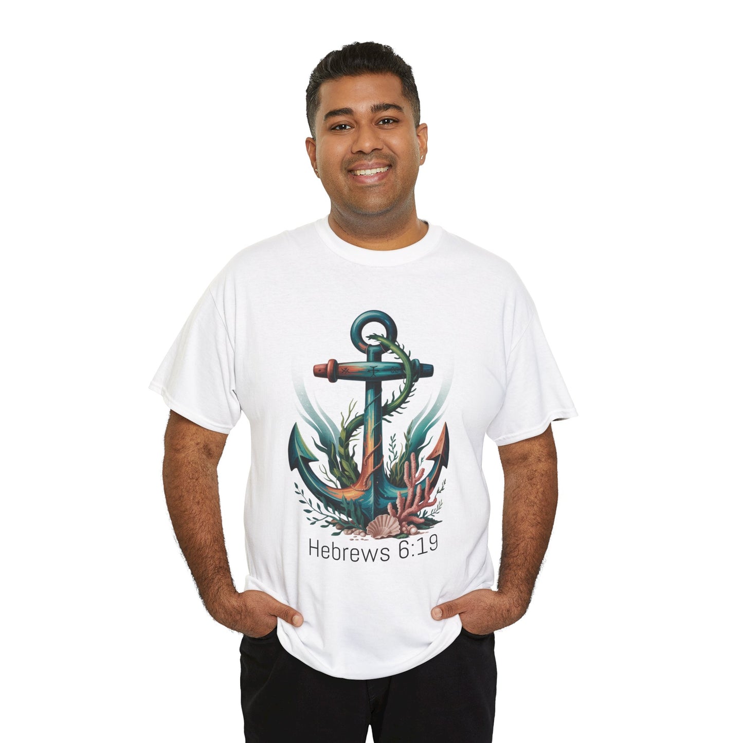 Anchor & Faith Unisex Heavy Cotton Tee - Hebrews 6:19 Inspirational Tee