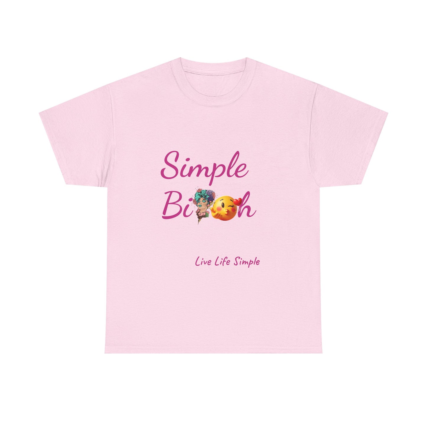 Simple Bit@# Vibes Unisex Heavy Cotton Tee, Cute Graphic Tee, Casual Summer Shirt, Gift for Friends, Everyday Wear, Live Life Simple