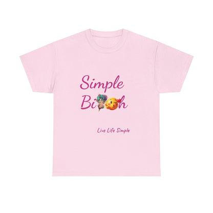 Simple Bit@# Vibes Unisex Heavy Cotton Tee, Cute Graphic Tee, Casual Summer Shirt, Gift for Friends, Everyday Wear, Live Life Simple