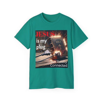 Spiritual Connection Tee: 'Jesus is My Plug' Unisex Ultra Cotton T-Shirt