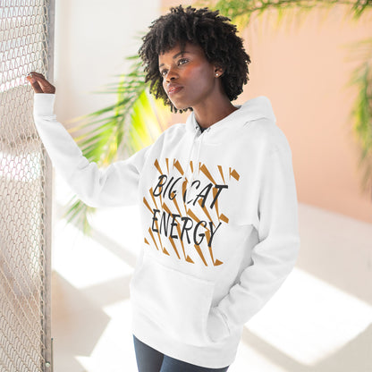Big Cat Energy Hoodie - Three-Panel Fleece with Tiger Design, Animal Lover Gift, Cozy Sweatshirt, Unisex Fashion