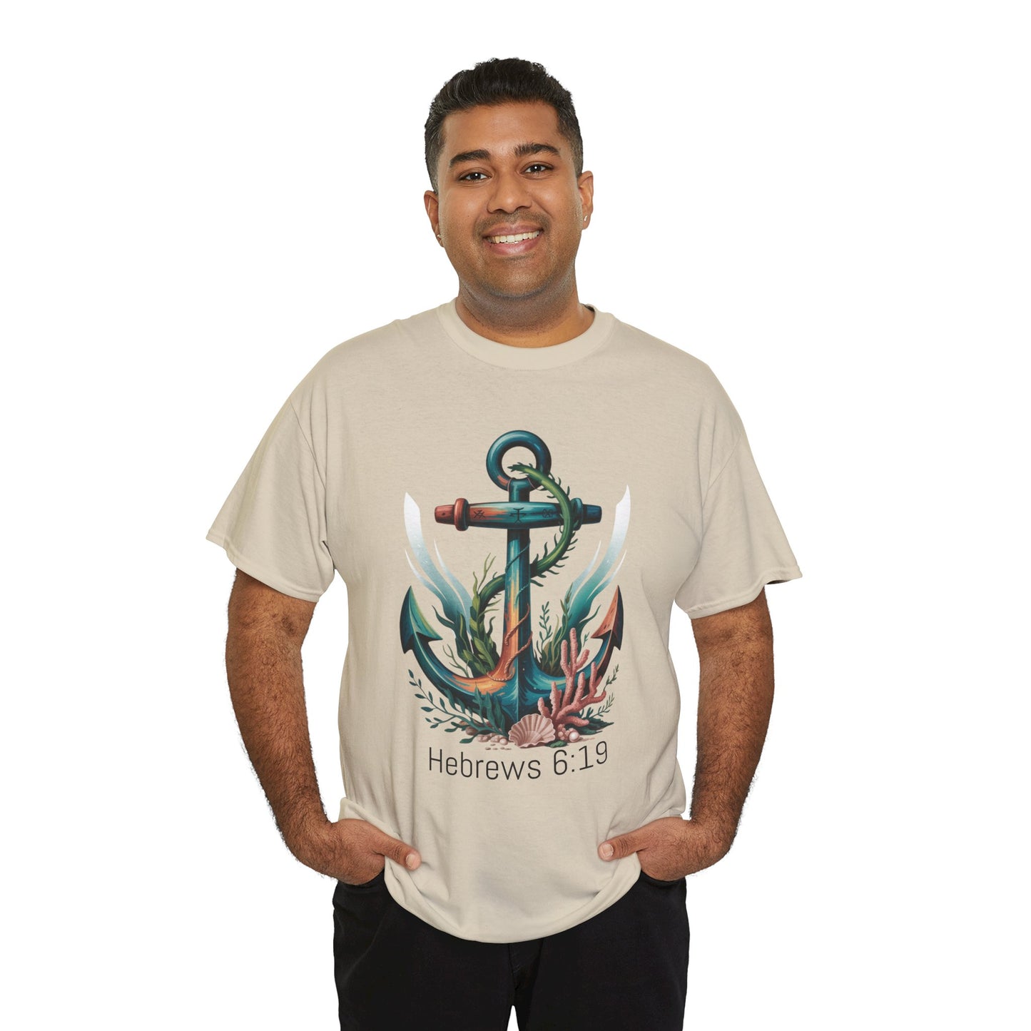 Anchor & Faith Unisex Heavy Cotton Tee - Hebrews 6:19 Inspirational Tee