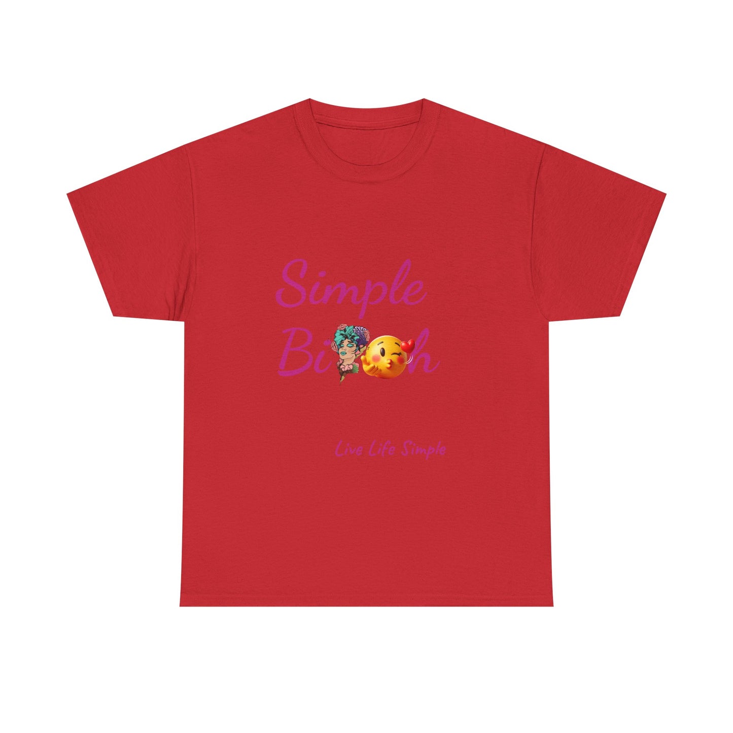 Simple Bit@# Vibes Unisex Heavy Cotton Tee, Cute Graphic Tee, Casual Summer Shirt, Gift for Friends, Everyday Wear, Live Life Simple