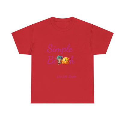 Simple Bit@# Vibes Unisex Heavy Cotton Tee, Cute Graphic Tee, Casual Summer Shirt, Gift for Friends, Everyday Wear, Live Life Simple