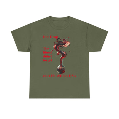 Emotional Statement Tee: 'The Blood Didn't Forget' Heavy Cotton Shirt, Affirmation T-Shirt, Gift for Gen Z, Unisex Cotton Top, [...]