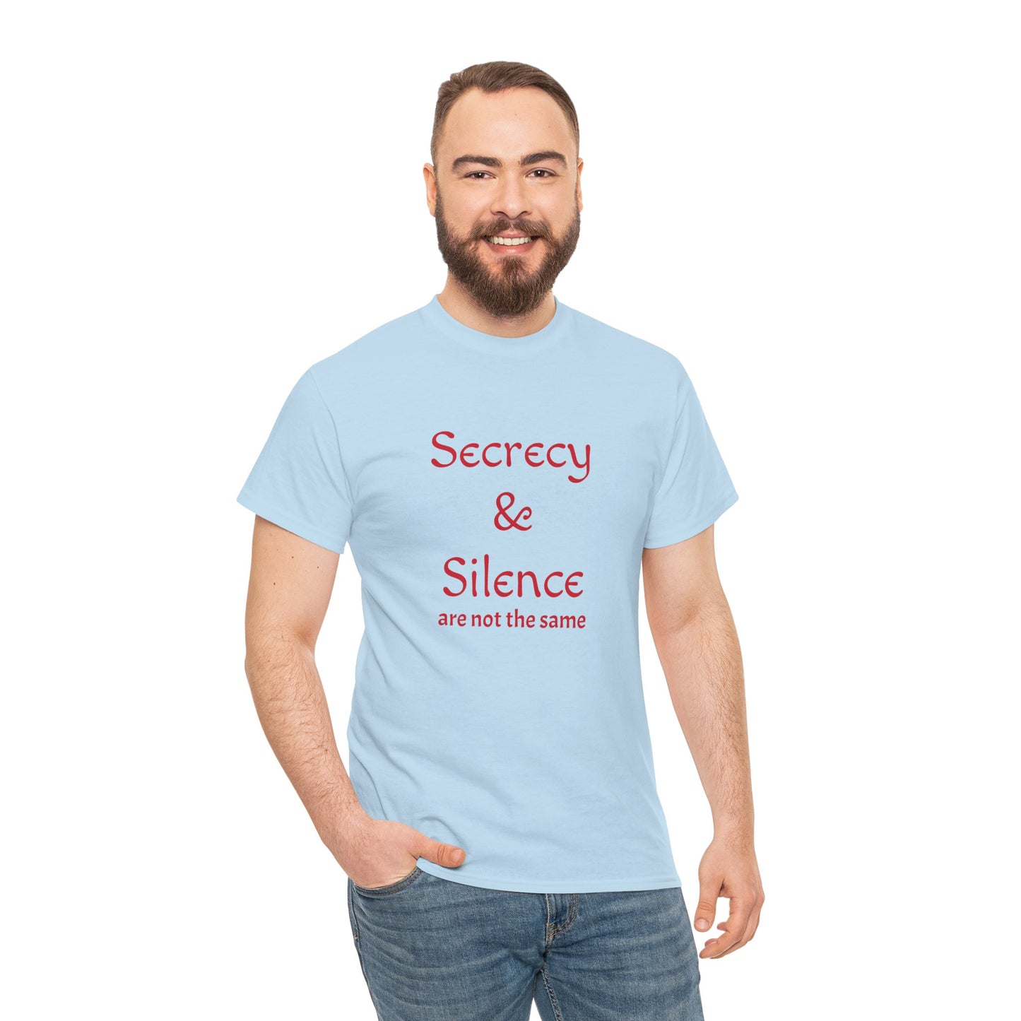 Secrecy & Silence Unisex Heavy Cotton Tee, Perfect for Thoughtful Conversations, Gift for Friends, Comfortable Casual Wear, Great for Events