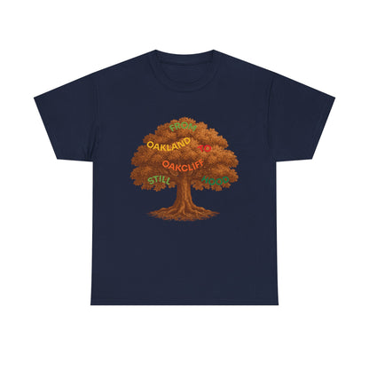 Oakland To Oakcliff Tree Unisex Cotton Tee, Nature Lover Gift, Casual Wear, Eco-Friendly Apparel, Unique Tree Graphic T-Shirt