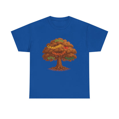 Oakland To Oakcliff Tree Unisex Cotton Tee, Nature Lover Gift, Casual Wear, Eco-Friendly Apparel, Unique Tree Graphic T-Shirt