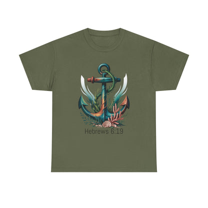 Anchor & Faith Unisex Heavy Cotton Tee - Hebrews 6:19 Inspirational Tee