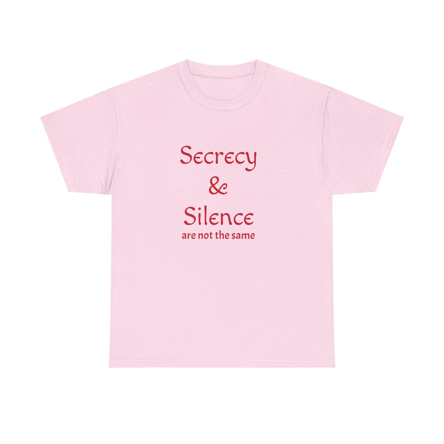 Secrecy & Silence Unisex Heavy Cotton Tee, Perfect for Thoughtful Conversations, Gift for Friends, Comfortable Casual Wear, Great for Events