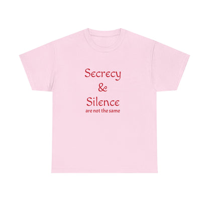 Secrecy & Silence Unisex Heavy Cotton Tee, Perfect for Thoughtful Conversations, Gift for Friends, Comfortable Casual Wear, Great for Events