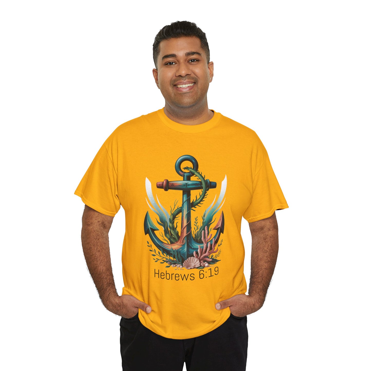 Anchor & Faith Unisex Heavy Cotton Tee - Hebrews 6:19 Inspirational Tee