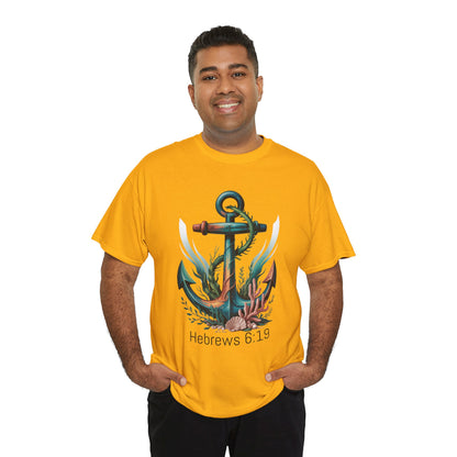 Anchor & Faith Unisex Heavy Cotton Tee - Hebrews 6:19 Inspirational Tee