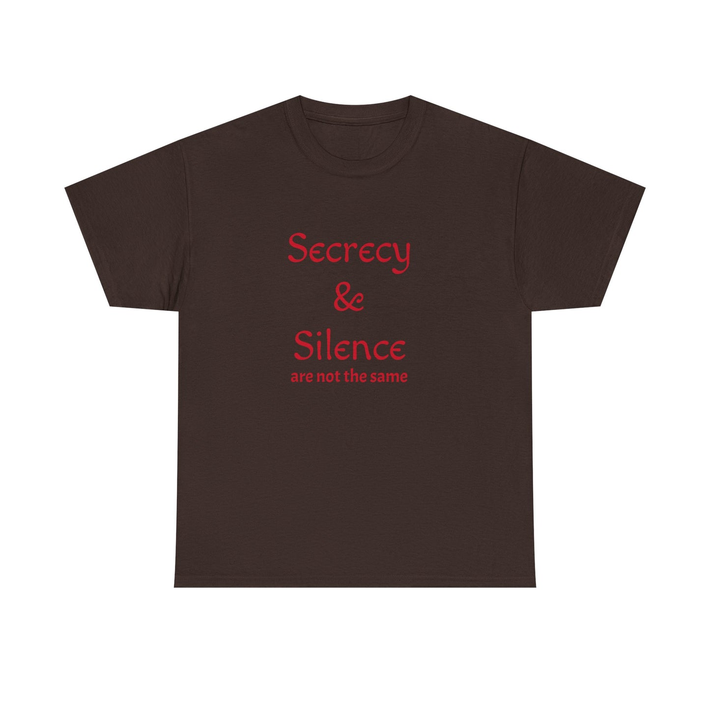 Secrecy & Silence Unisex Heavy Cotton Tee, Perfect for Thoughtful Conversations, Gift for Friends, Comfortable Casual Wear, Great for Events