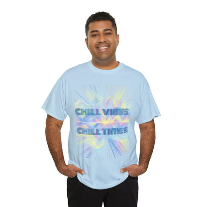 Chill Vibes Unisex Heavy Cotton Tee, Comfortable Casual T-Shirt, Streetwear Style, Perfect Gift for Friends, Summer Vibes Tee