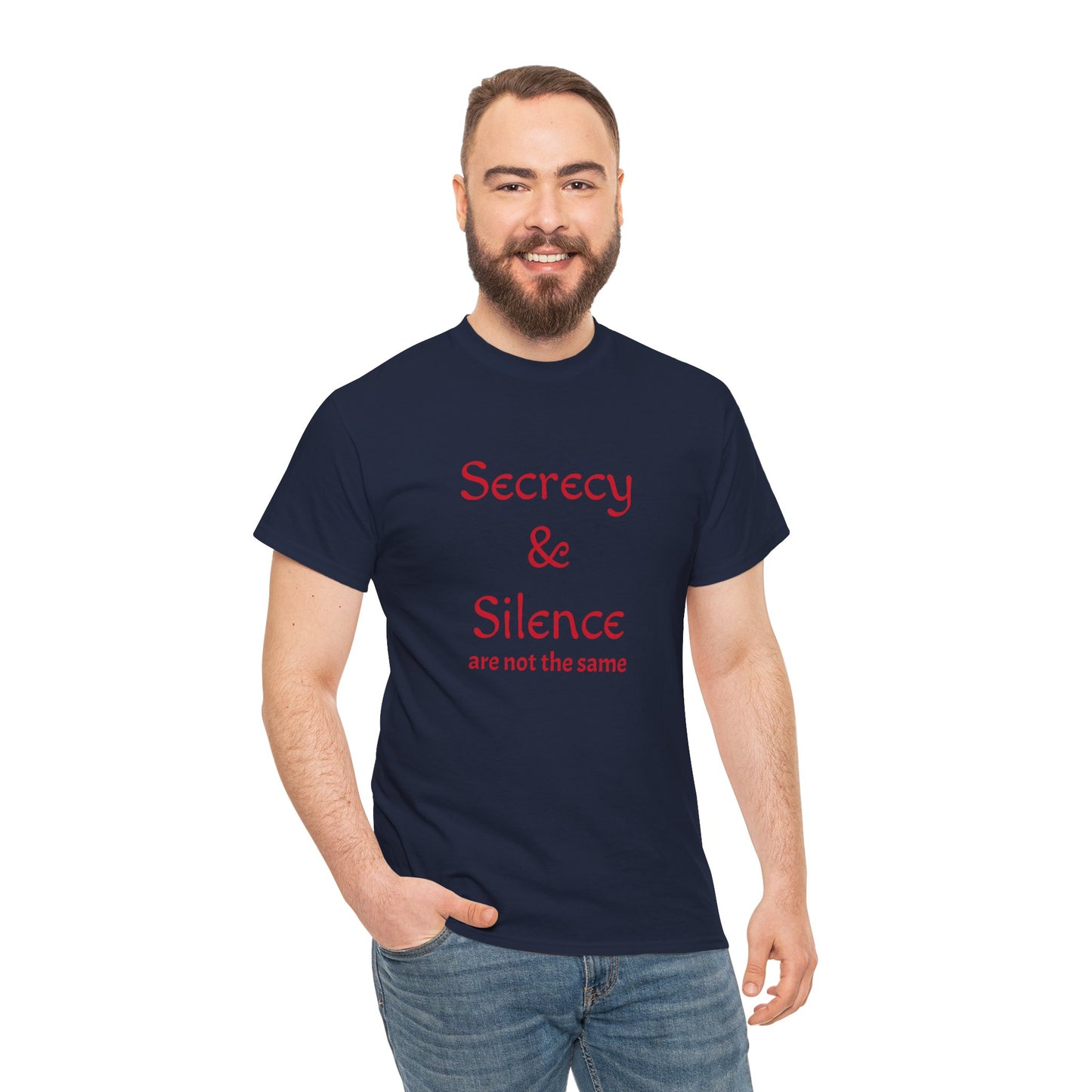 Secrecy & Silence Unisex Heavy Cotton Tee, Perfect for Thoughtful Conversations, Gift for Friends, Comfortable Casual Wear, Great for Events