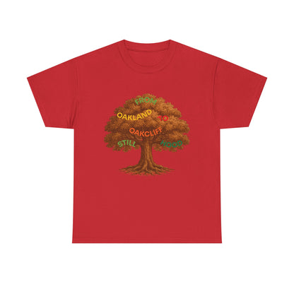 Oakland To Oakcliff Tree Unisex Cotton Tee, Nature Lover Gift, Casual Wear, Eco-Friendly Apparel, Unique Tree Graphic T-Shirt