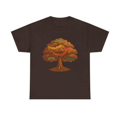 Oakland To Oakcliff Tree Unisex Cotton Tee, Nature Lover Gift, Casual Wear, Eco-Friendly Apparel, Unique Tree Graphic T-Shirt