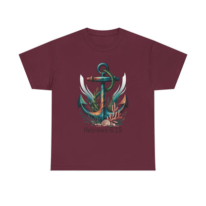 Anchor & Faith Unisex Heavy Cotton Tee - Hebrews 6:19 Inspirational Tee