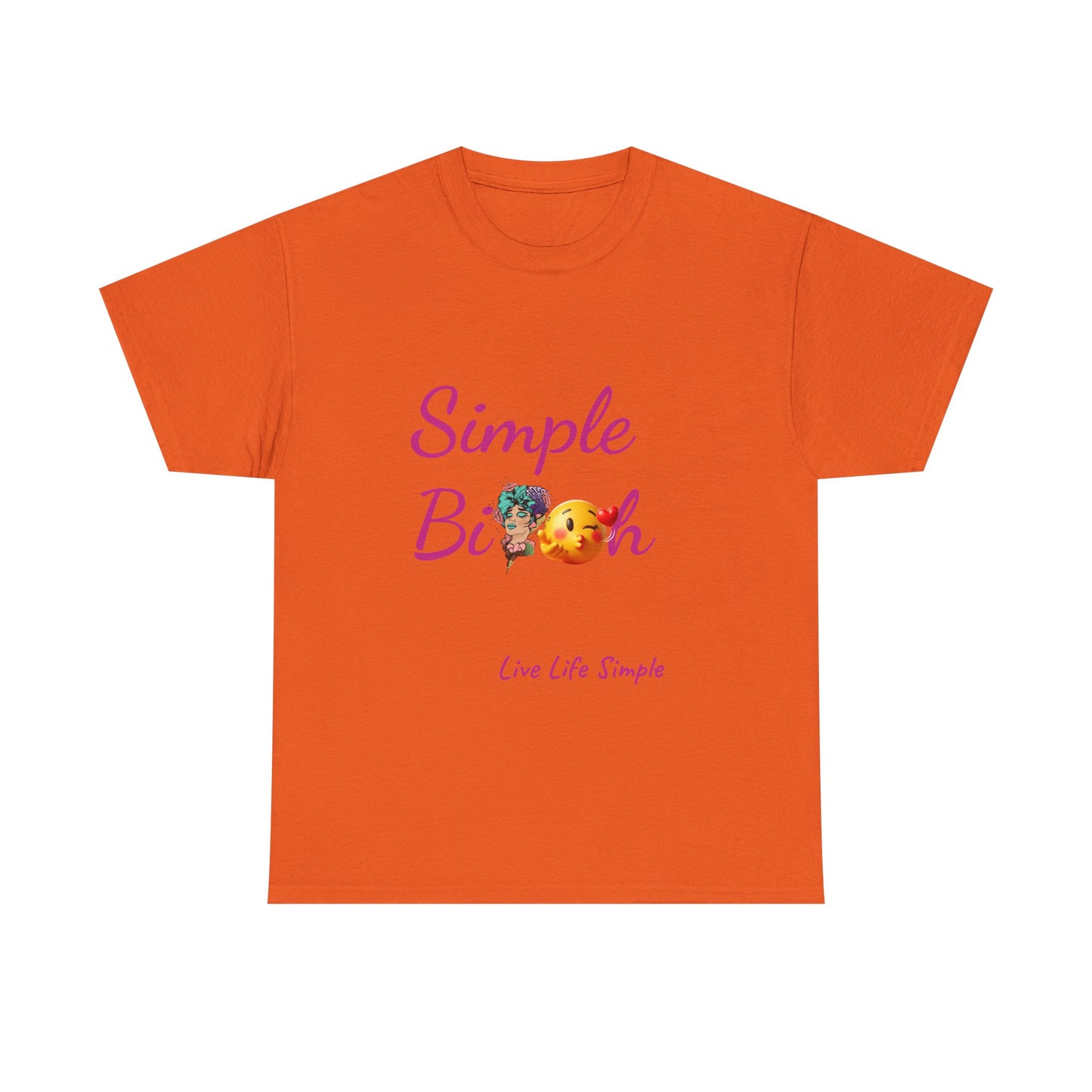 Simple Bit@# Vibes Unisex Heavy Cotton Tee, Cute Graphic Tee, Casual Summer Shirt, Gift for Friends, Everyday Wear, Live Life Simple
