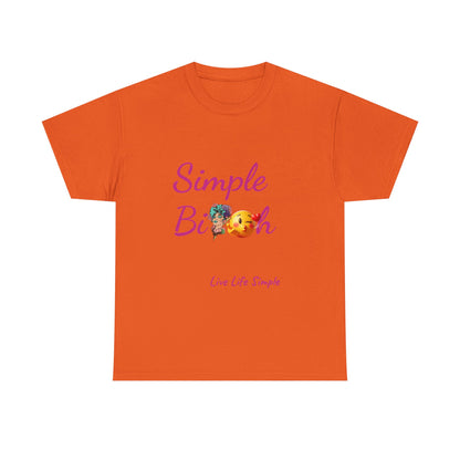 Simple Bit@# Vibes Unisex Heavy Cotton Tee, Cute Graphic Tee, Casual Summer Shirt, Gift for Friends, Everyday Wear, Live Life Simple