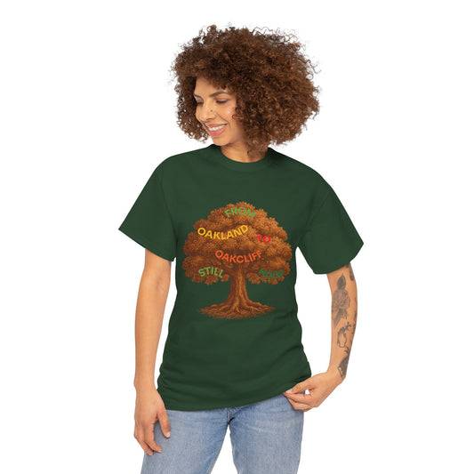 Oakland To Oakcliff Tree Unisex Cotton Tee, Nature Lover Gift, Casual Wear, Eco-Friendly Apparel, Unique Tree Graphic T-Shirt