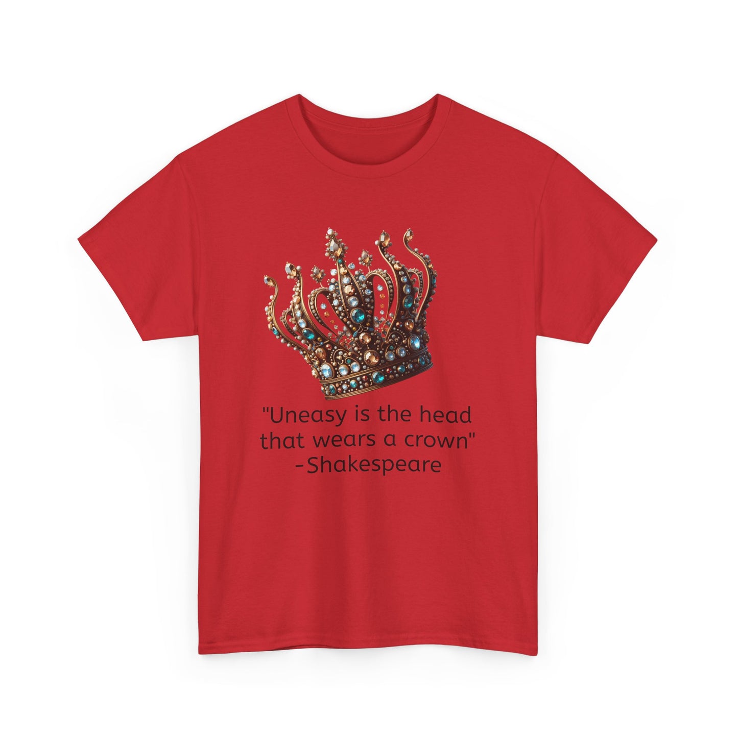 Shakespeare Quote uneasy is the head Unisex Heavy Cotton Tee