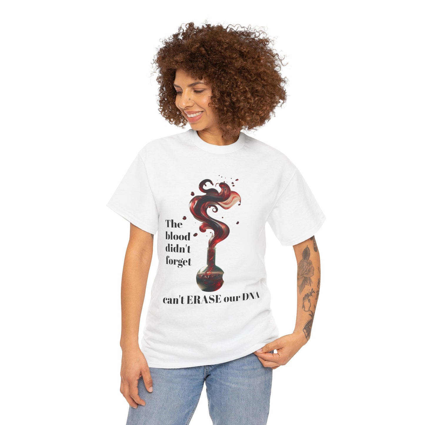 Emotional Statement Tee: 'The Blood Didn't Forget' Heavy Cotton Shirt, Affirmation T-Shirt, Gift for Gen Z, Unisex Cotton Top, [...]