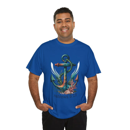 Anchor & Faith Unisex Heavy Cotton Tee - Hebrews 6:19 Inspirational Tee