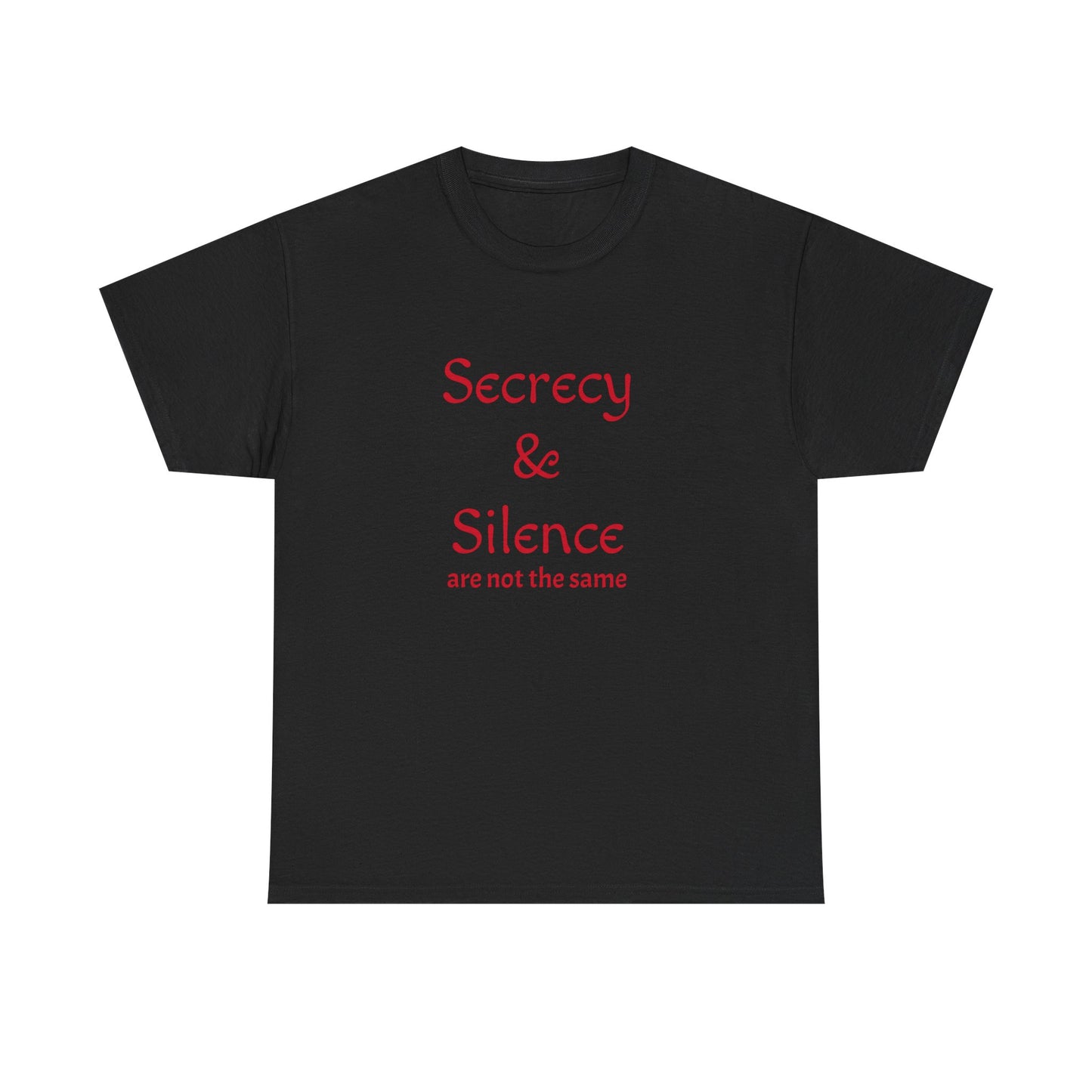 Secrecy & Silence Unisex Heavy Cotton Tee, Perfect for Thoughtful Conversations, Gift for Friends, Comfortable Casual Wear, Great for Events