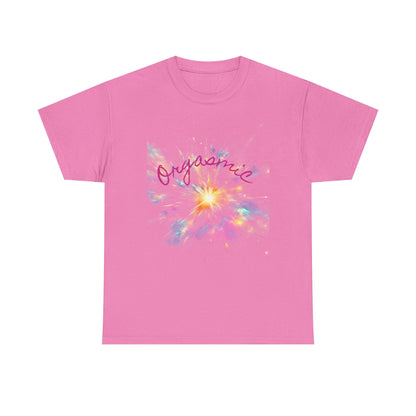 Colorful Floral 'Orgasmic' Unisex Heavy Cotton Tee, Summer Fashion, Graphic Tee, Gift for Her, Casual Wear, Party Top