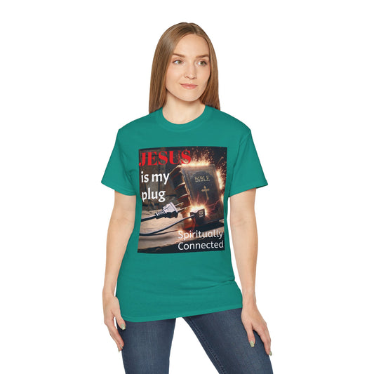Spiritual Connection Tee: 'Jesus is My Plug' Unisex Ultra Cotton T-Shirt