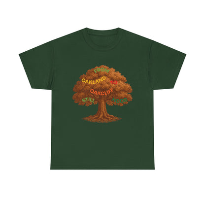 Oakland To Oakcliff Tree Unisex Cotton Tee, Nature Lover Gift, Casual Wear, Eco-Friendly Apparel, Unique Tree Graphic T-Shirt