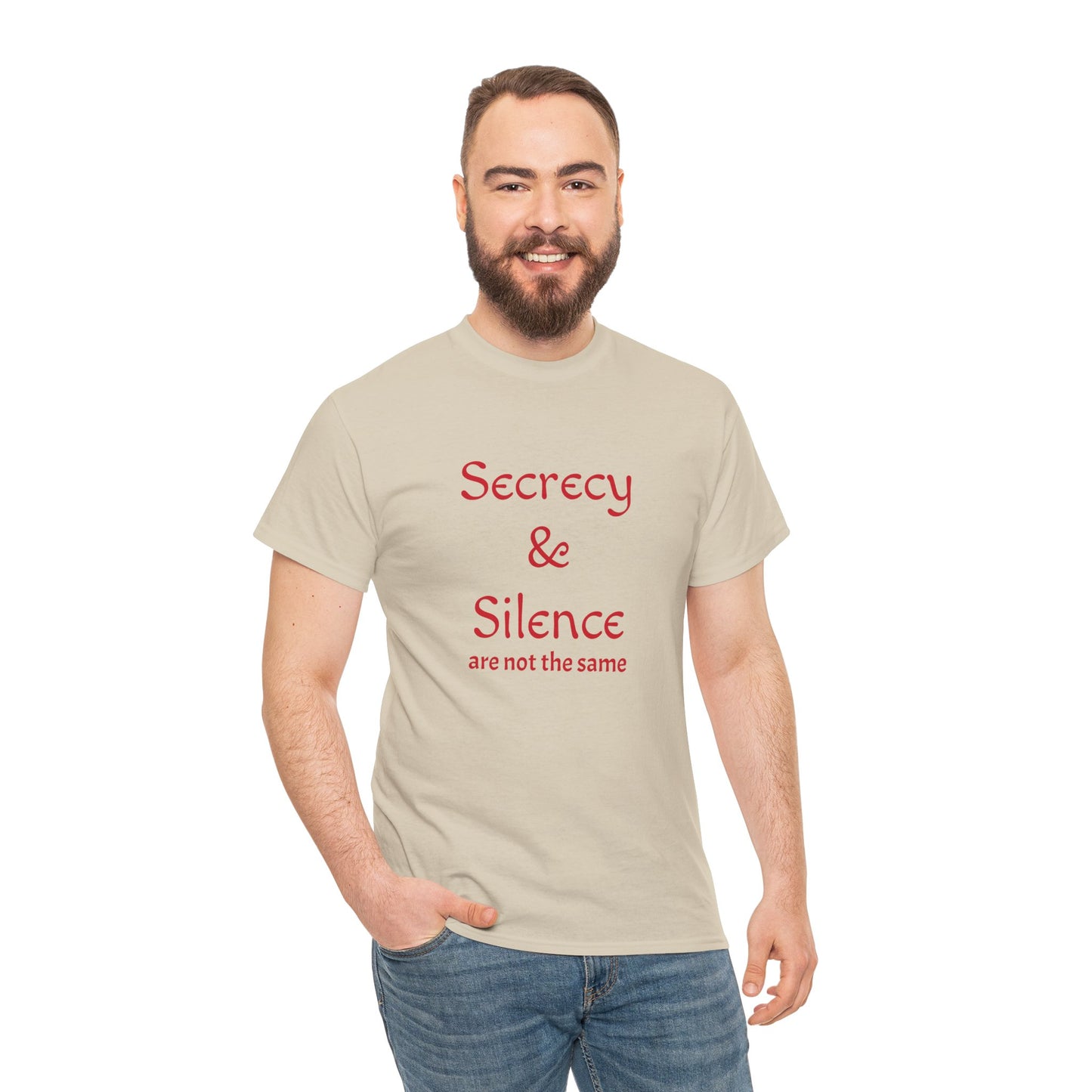Secrecy & Silence Unisex Heavy Cotton Tee, Perfect for Thoughtful Conversations, Gift for Friends, Comfortable Casual Wear, Great for Events