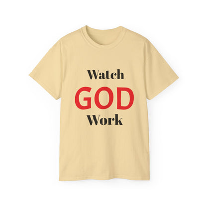 Inspirational Unisex Ultra Cotton Tee - "Watch GOD Work"