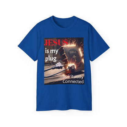 Spiritual Connection Tee: 'Jesus is My Plug' Unisex Ultra Cotton T-Shirt