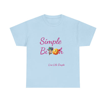 Simple Bit@# Vibes Unisex Heavy Cotton Tee, Cute Graphic Tee, Casual Summer Shirt, Gift for Friends, Everyday Wear, Live Life Simple