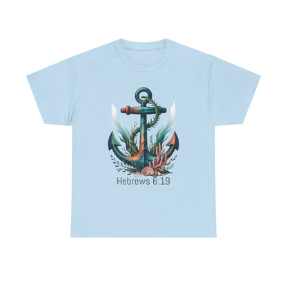 Anchor & Faith Unisex Heavy Cotton Tee - Hebrews 6:19 Inspirational Tee