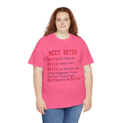 Meet Betta Unisex Heavy Cotton Tee - Fun and Edgy Graphic Tee for Casual Wear