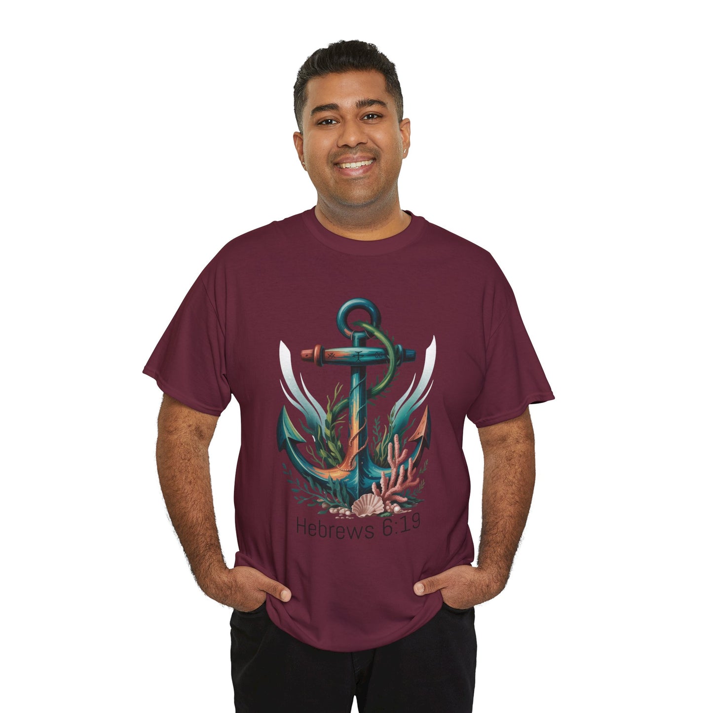 Anchor & Faith Unisex Heavy Cotton Tee - Hebrews 6:19 Inspirational Tee