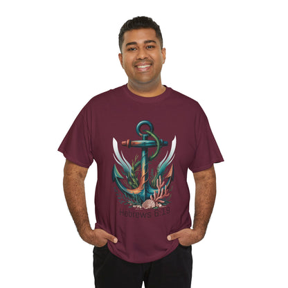 Anchor & Faith Unisex Heavy Cotton Tee - Hebrews 6:19 Inspirational Tee