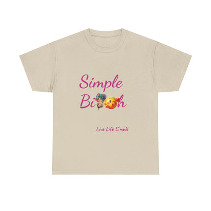Simple Bit@# Vibes Unisex Heavy Cotton Tee, Cute Graphic Tee, Casual Summer Shirt, Gift for Friends, Everyday Wear, Live Life Simple