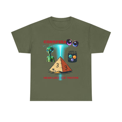 Unisex Heavy Cotton Tee - Conspiracy Theories Graphic Shirt, Casual Gift, Everyday Wear, Cool Tees for Men and Women, Unique Gift Idea