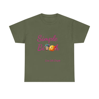 Simple Bit@# Vibes Unisex Heavy Cotton Tee, Cute Graphic Tee, Casual Summer Shirt, Gift for Friends, Everyday Wear, Live Life Simple