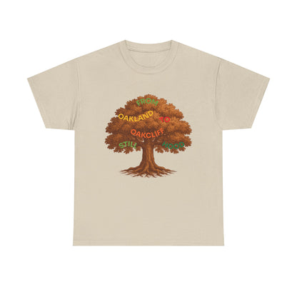 Oakland To Oakcliff Tree Unisex Cotton Tee, Nature Lover Gift, Casual Wear, Eco-Friendly Apparel, Unique Tree Graphic T-Shirt