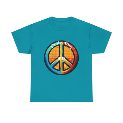 Colorful Peace Symbol Unisex Heavy Cotton Tee Protecting my Peace